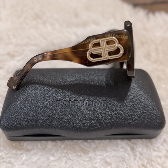 Balenciaga Paris Square Sunglasseses Tortoise Shell Brown - Picture 2 of 4